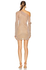 Cult Gaia Bowie Short Knit Dress in Champagne, view 4, click to view large image.