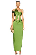 Cult Gaia Sharlena Long Gown in Olea, view 1, click to view large image.