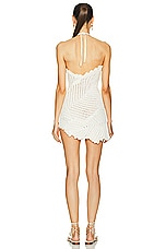 Cult Gaia Undina Crochet Dress in Off White, view 4, click to view large image.