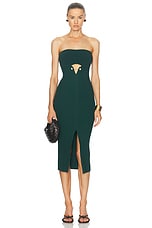 Cult Gaia Christy Knit Dress in Forest Green, view 1, click to view large image.