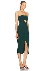 Cult Gaia Christy Knit Dress in Forest Green, view 2, click to view large image.