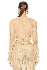 Cult Gaia Gill Crochet Coverup Top in Champagne, view 4, click to view large image.