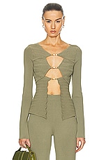 Cult Gaia Troi Knit Top in Tea, view 1, click to view large image.