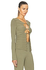 Cult Gaia Troi Knit Top in Tea, view 2, click to view large image.