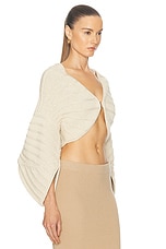 Cult Gaia Galina Knit Cardigan in Beach, view 2, click to view large image.