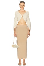 Cult Gaia Galina Knit Cardigan in Beach, view 4, click to view large image.