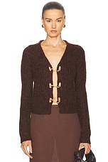 Cult Gaia Adel Knit Cardigan in Java, view 1, click to view large image.