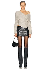 Cult Gaia Lea Knit Top in Fog, view 5, click to view large image.