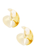 Cult Gaia Shira Earrings in Shiny Brass, view 1, click to view large image.