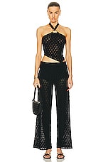 Cult Gaia Jayla Knit Pant in Black, view 4, click to view large image.