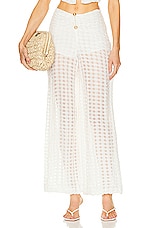 Cult Gaia Celyse Straight Pant in Off White, view 1, click to view large image.