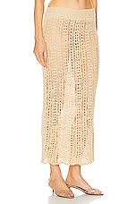 Cult Gaia Dawson Crochet Coverup Skirt in Champagne, view 2, click to view large image.