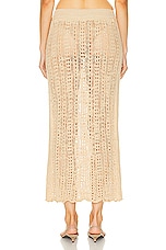 Cult Gaia Dawson Crochet Coverup Skirt in Champagne, view 3, click to view large image.