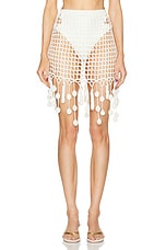 Cult Gaia Moki Crochet Coverup Skirt in Off White, view 1, click to view large image.