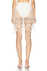 Cult Gaia Moki Crochet Coverup Skirt in Off White, view 3, click to view large image.