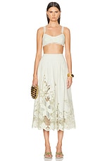 Cult Gaia Darina Skirt in Light Honeydew, view 4, click to view large image.