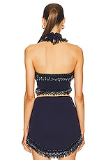 Cult Gaia Clara Halter Knit Top in Evening Blue, view 4, click to view large image.