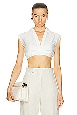 Cult Gaia Janette Top in Off White, view 1, click to view large image.
