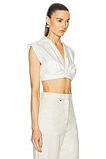 Cult Gaia Janette Top in Off White, view 2, click to view large image.