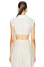 Cult Gaia Janette Top in Off White, view 3, click to view large image.