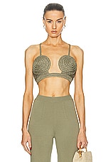 Cult Gaia Viviana Crochet Top in Tea, view 1, click to view large image.