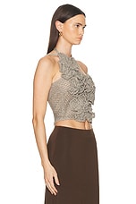 Cult Gaia Nazanin Crochet Top in Tea Shimmer, view 2, click to view large image.