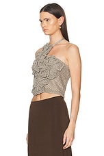 Cult Gaia Nazanin Crochet Top in Tea Shimmer, view 3, click to view large image.