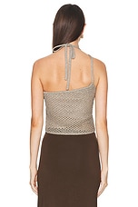 Cult Gaia Nazanin Crochet Top in Tea Shimmer, view 4, click to view large image.
