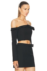 Cult Gaia Valia Top in Black, view 2, click to view large image.