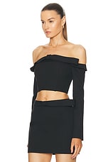 Cult Gaia Valia Top in Black, view 3, click to view large image.