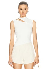 Cult Gaia Araya Knit Top in Off White, view 1, click to view large image.