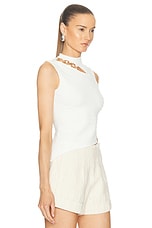 Cult Gaia Araya Knit Top in Off White, view 2, click to view large image.