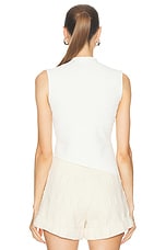 Cult Gaia Araya Knit Top in Off White, view 4, click to view large image.