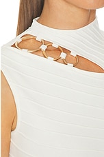 Cult Gaia Araya Knit Top in Off White, view 6, click to view large image.