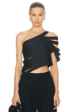 Cult Gaia Sashi Knit Top in Black, view 1, click to view large image.