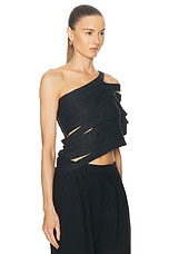 Cult Gaia Sashi Knit Top in Black, view 2, click to view large image.