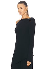 Cult Gaia Elory Knit Top in Black, view 3, click to view large image.