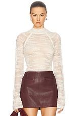 Cult Gaia Sima Knit Top in Off White, view 1, click to view large image.