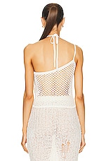 Cult Gaia Nazanin Crochet Top in Off White, view 4, click to view large image.