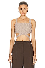 Cult Gaia Sayda Knit Top in Canyon Tan, view 1, click to view large image.