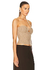Cult Gaia Ellison Knit Top in Champagne Melange, view 2, click to view large image.