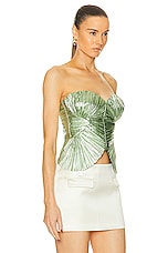 Cult Gaia Jace Top in Spearmint Metallic, view 2, click to view large image.