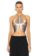 Cult Gaia Quella Top in Silver, view 1, click to view large image.