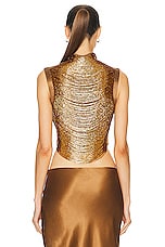 Cult Gaia Taraji Sleeveless Top in Bronze, view 3, click to view large image.