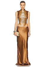 Cult Gaia Taraji Sleeveless Top in Bronze, view 4, click to view large image.