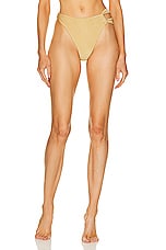 Cult Gaia Charmaine High Waisted Bikini Bottom in Champagne, view 1, click to view large image.