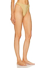 Cult Gaia Charmaine High Waisted Bikini Bottom in Champagne, view 2, click to view large image.