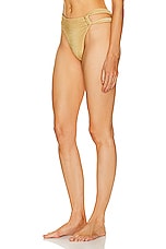 Cult Gaia Charmaine High Waisted Bikini Bottom in Champagne, view 3, click to view large image.