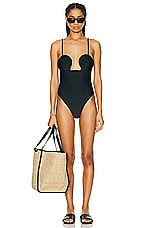 Cult Gaia Celia One Piece Swimsuit in Black, view 1, click to view large image.