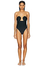 Cult Gaia Celia One Piece Swimsuit in Black, view 2, click to view large image.
